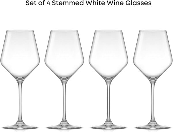 Limited time deal-43% JoyJolt Layla White Wine Glasses, Set of 4 Italian Glasses, 13.5 oz - Image 4