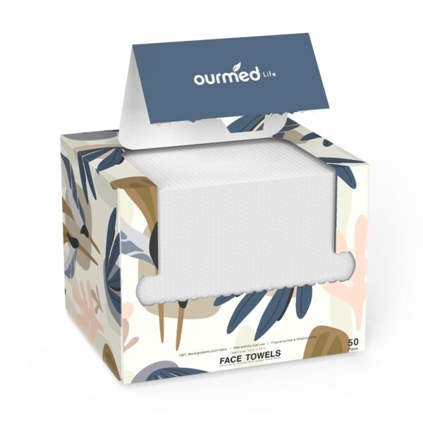 Limited time deal-27% Ourmed Life Face Towels, Disposable Biodegradable Facial Towels