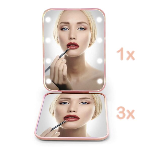 Limited time deal-43% Kintion Pocket Mirror, 1X/3X Magnification LED Compact Travel Makeup - Image 2