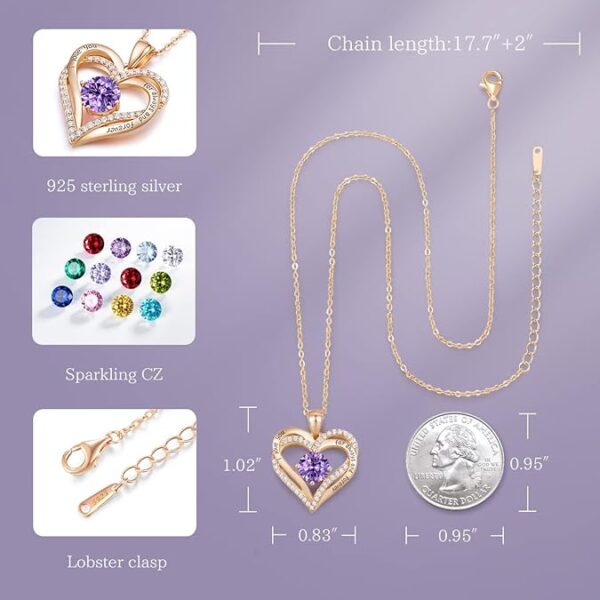 Limited time deal-40% CDE Forever Love Heart Necklaces for Women, Wedding Anniversary, - Image 3