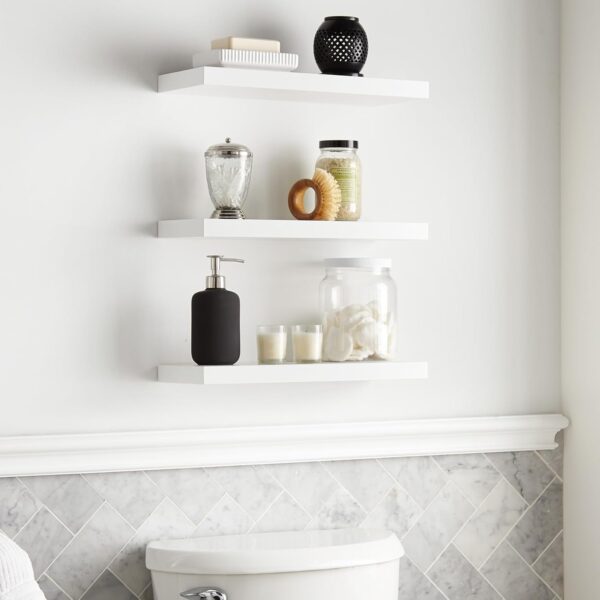 Limited time deal-56% BAYKA Floating Shelves for Wall, Wall Mounted Rustic Wood Shelve - Image 3