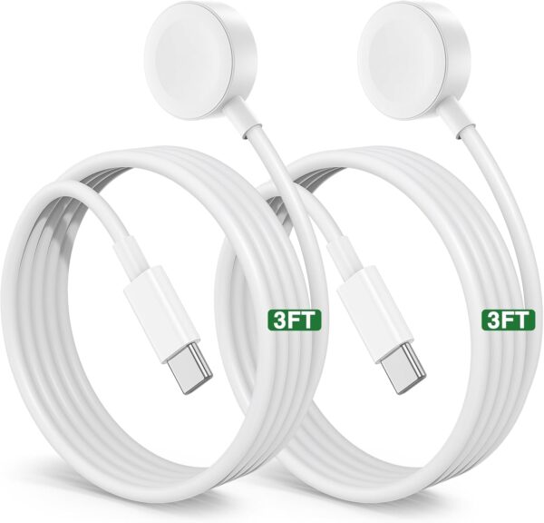 Limited time deal -68% 2Pack for Apple Watch Charger Cable, 3FT USB C to Magnetic Wireless