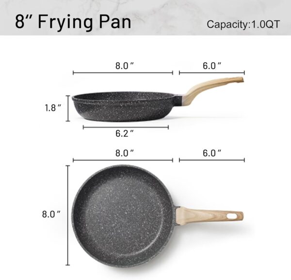 Limited time deal-46% CAROTE Nonstick Frying Pan Skillet,Non Stick Granite Fry Pan Egg - Image 2