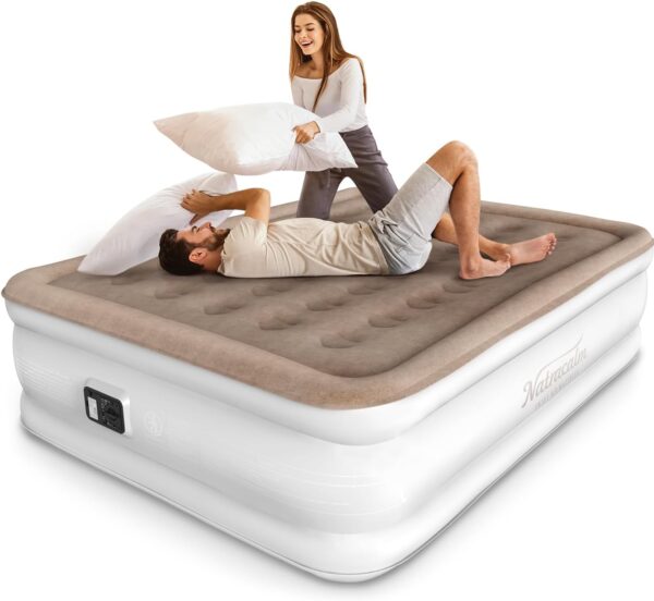 Limited time deal-46%Queen Air Mattress with Built in Pump, Blow up Mattress in 3 Mins.