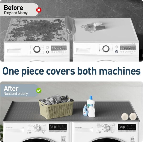 Limited time deal-50% 51.2" x 25.6" Washer and Dryer Covers for the Top Load, Silicone - Image 3