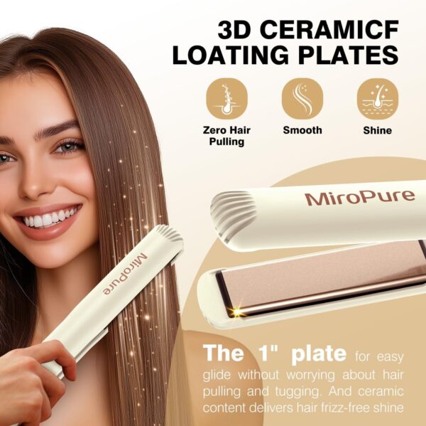 Limited time deal-50% MiroPure 1 Inch Flat Iron, Hair Straightener with 30S Fast Heating - Image 3