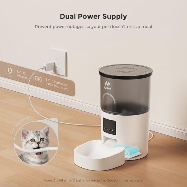 Limited time deal-50% Automatic Cat Feeder: 3L Dry Pet Food Dispenser Timed Programmable - Image 4