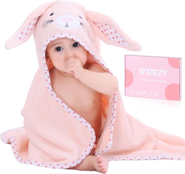 Limited time deal-40%Baby Hooded Towel with Unique Animal Design Ultra Soft Thick Cotton