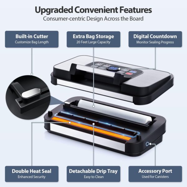 Limited time deals-58% 95Kpa Powerful Precision Pro Vacuum Sealer, with 10-in-1 Functions, - Image 2