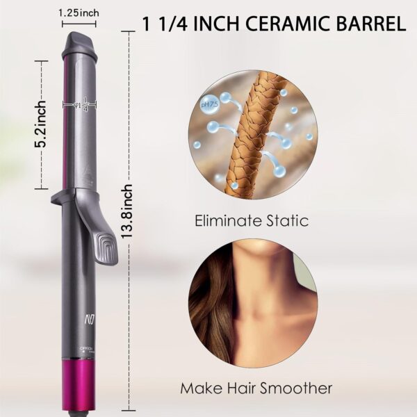 Limited time deal-70% 1 1/4 Inch Curling Iron, Ceramic Coated Hair Curling Wand, Rapid - Image 4