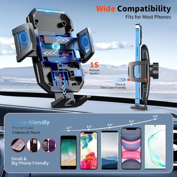 Limited time deal-75%Upgraded 3-in-1 Car Phone Holder Mount [Powerful Suction] Phone - Image 4