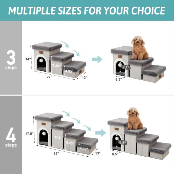 Limited time deal-50% Dog Stairs for Small Dogs with Storage and Condo, 14" H Foldable. - Image 4