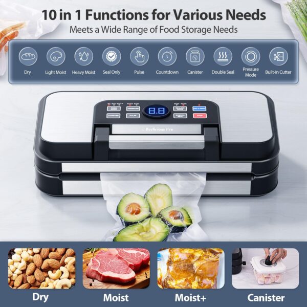 Limited time deals-58% 95Kpa Powerful Precision Pro Vacuum Sealer, with 10-in-1 Functions, - Image 3