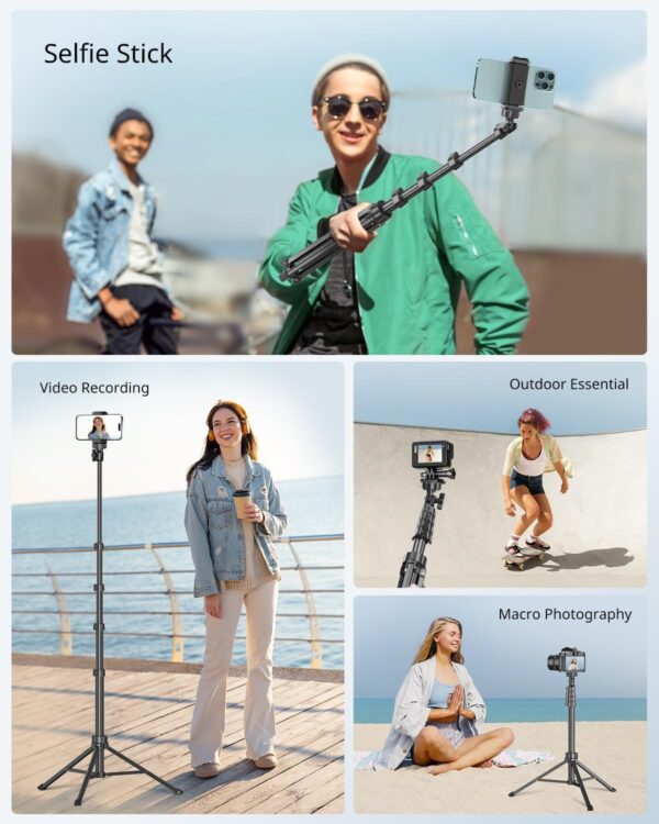 Limited time deal-47% SENSYNE 62" Phone Tripod & Selfie Stick, Extendable Cell Phone - Image 3