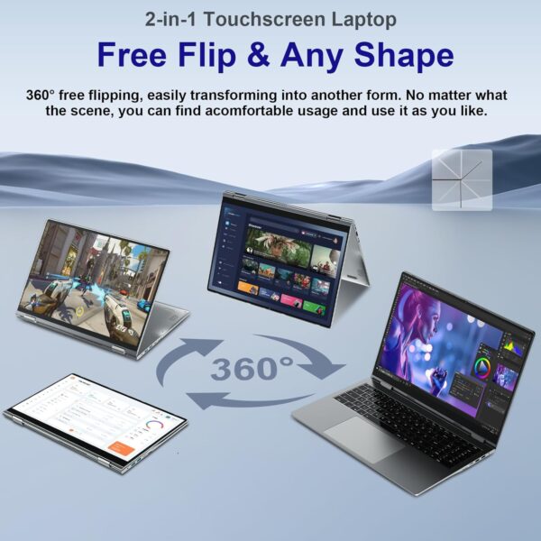 Limited time deal -50%jumper 16 inch Convertible Laptop, 2 in 1 Laptop Computer with FHD 360. - Image 4