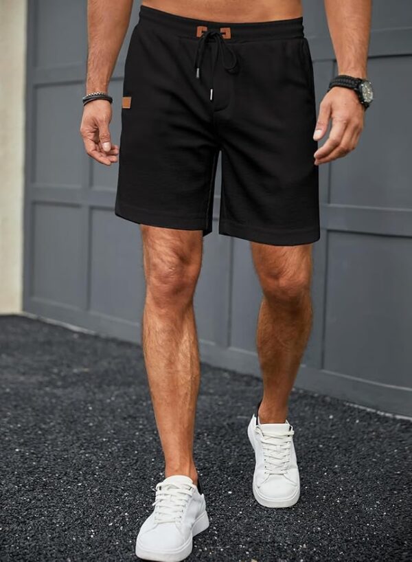 Limited time deal -42% JMIERR Men's Casual 5"/ 7" Shorts Waffle Elastic Waist Drawstring - Image 4