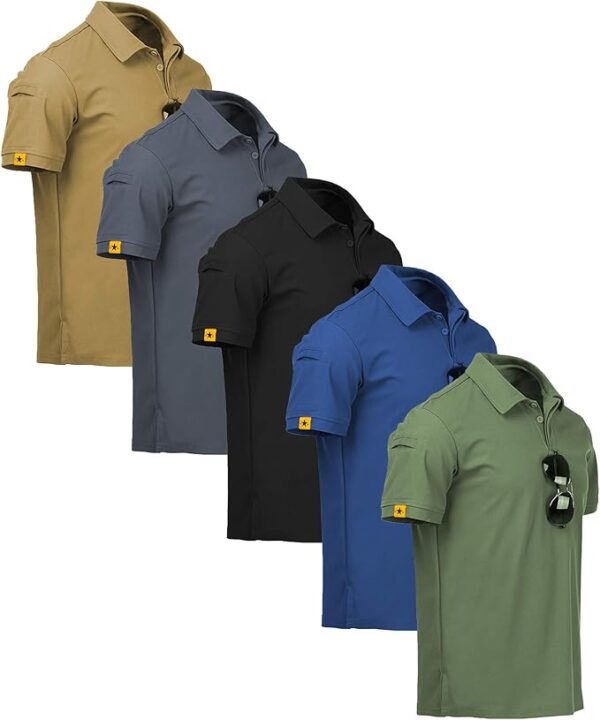 Limited time deal-43% ZITY 5 Pack Mens Polo Shirt Short Sleeve Sports Golf Tennis T-Shirt