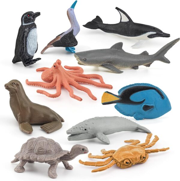 Limited time deal-50%Mini Sea Creatures Toys for Kids Pacific Ocean Animals Figures Marine