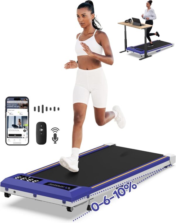 Limited time deal-59% WELLFIT 2025 Smart Walking Pad Treadmill with 10% Incline & 4 MPH