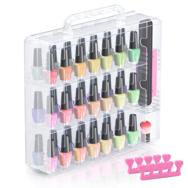 Limited time deal -43% Beloving Nail Polish Organizer, 48 Bottles Transparent Nail Polish