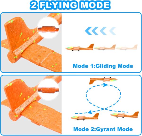 Limited time deal-46%Fuwidvia 3 Pack Airplane Launcher Toys, 13.2'' LED Foam Glider Catapult - Image 4