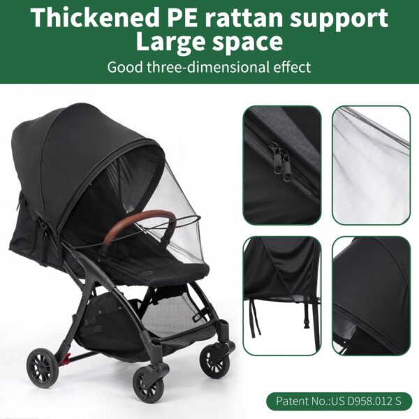 Limited time deal-50% Stroller Sun Shade, 2-in-1 Stroller Mosquito net Cover and Stroller - Image 4