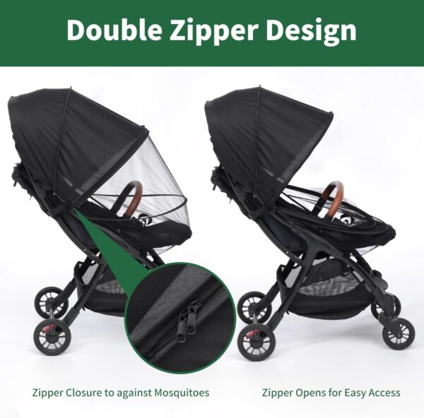 Limited time deal-50% Stroller Sun Shade, 2-in-1 Stroller Mosquito net Cover and Stroller - Image 3