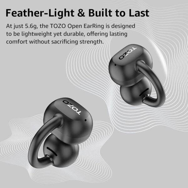 Limited time deal-50%TOZO OpenEarRing True Open Ear Headphones, Lightweight Comfort Open, - Image 3