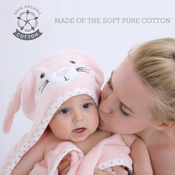 Limited time deal-40%Baby Hooded Towel with Unique Animal Design Ultra Soft Thick Cotton - Image 3