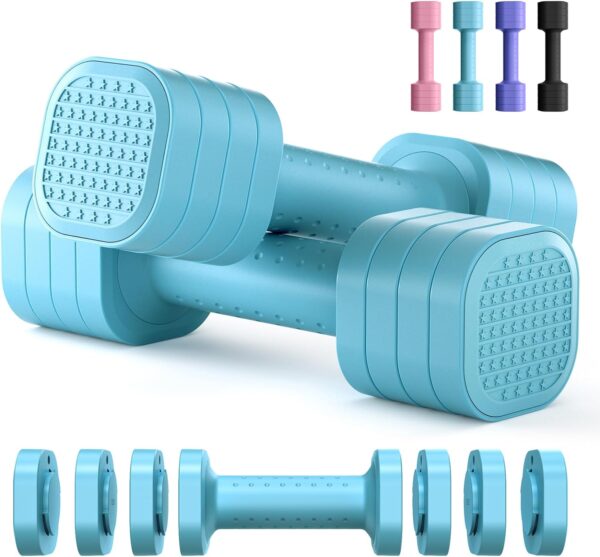 Limited time deal-43% Adjustable Dumbbell Set of 2, 4 in 1 Free Weights Dumbbells Set for