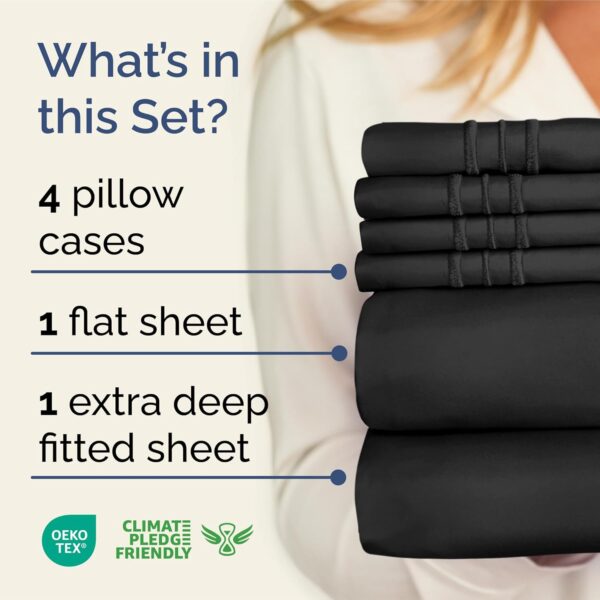 Limited time deal-40% Extra Deep King Sheet Set - 6 Piece Breathable & Cooling Sheets - - Image 2