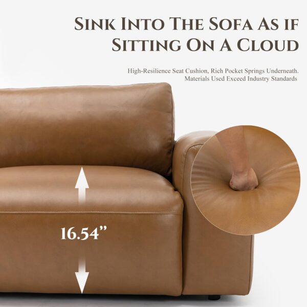 Limited time deal-42% COLAMY 95" Oversized PU Leather Sofa, Comfy Sofa Couch with - Image 3