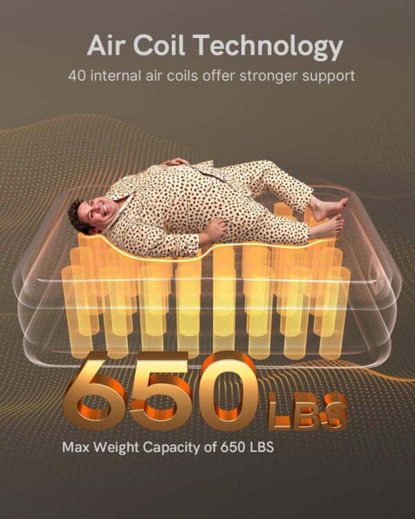 Limited time deal-46%Queen Air Mattress with Built in Pump, Blow up Mattress in 3 Mins. - Image 3