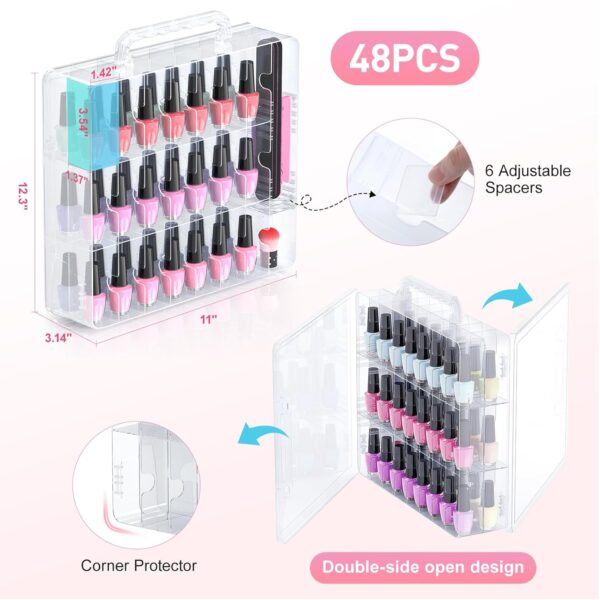 Limited time deal -43% Beloving Nail Polish Organizer, 48 Bottles Transparent Nail Polish - Image 4