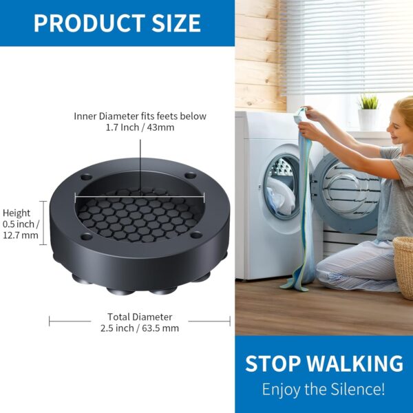 Limited time deal-50% Anti Vibration Pads for Washing Machine with Strong Adsorption - Image 2