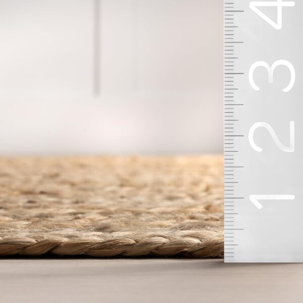 Limited time deal-59%nuLOOM 6x9 Rigo Jute Hand Woven Area Rug, Natural, Solid Farmhouse - Image 2