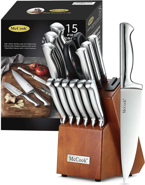 Limited time deal-47% McCook® Knife Sets, German Stainless Steel Kitchen Knife Block Set