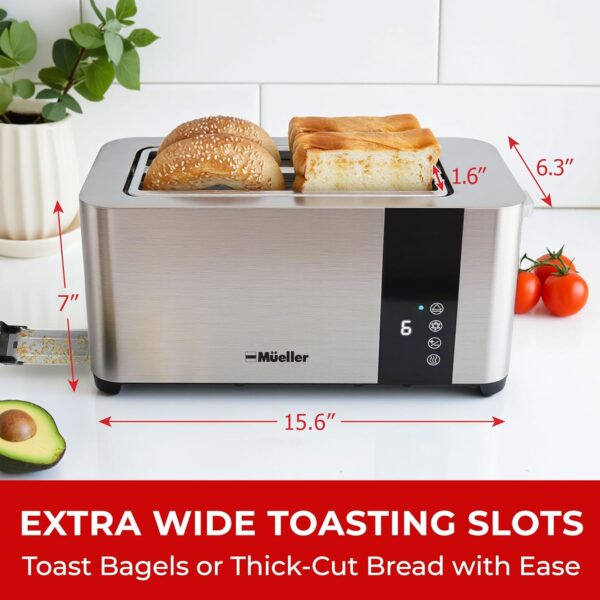 Limited time deal-41%Mueller UltraToast Full Stainless Steel Toaster 4 Slice, Long Extra-Wide - Image 4