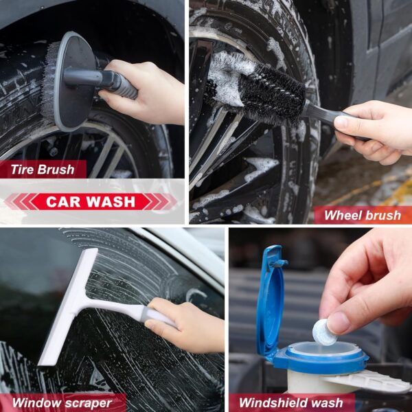 Limited time deal-50% 26Pcs Car Wash Cleaning Kit with Foam Gun Sprayer Detailing Brush - Image 3