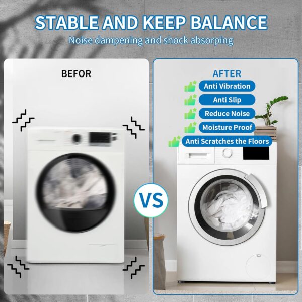 Limited time deal-50% Anti Vibration Pads for Washing Machine with Strong Adsorption - Image 3