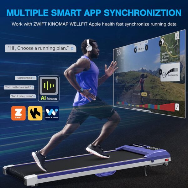 Limited time deal-59% WELLFIT 2025 Smart Walking Pad Treadmill with 10% Incline & 4 MPH - Image 2