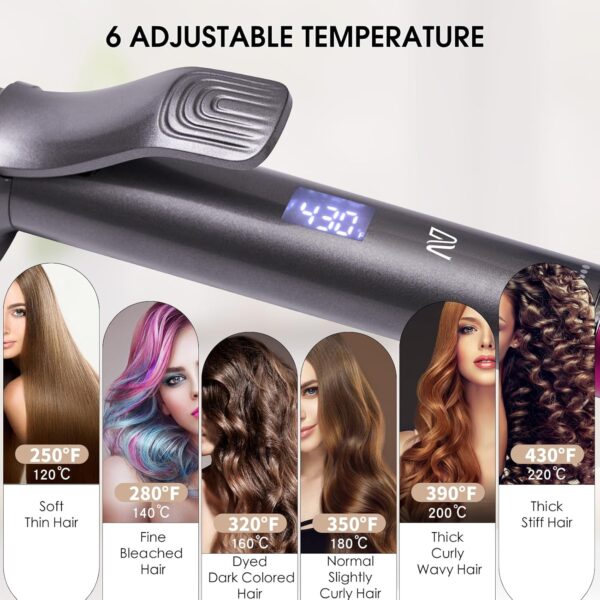 Limited time deal-70% 1 1/4 Inch Curling Iron, Ceramic Coated Hair Curling Wand, Rapid - Image 3