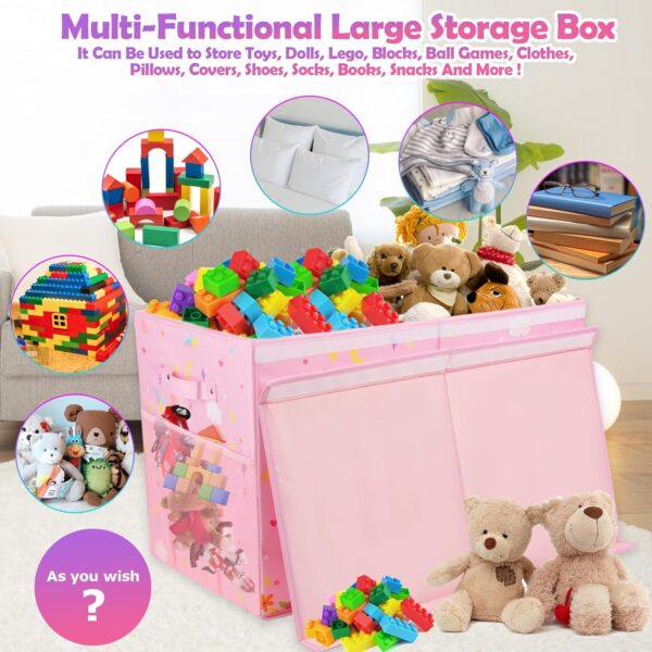 Limited time deal-50%Large Toy Box, Collapsible Sturdy Kids Storage Organizer for Boys Girls - Image 3