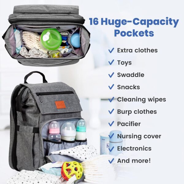 Limited time deal-46% PILLANI Baby Diaper Bag Backpack - Baby Bag for Boys & Girls - - Image 4