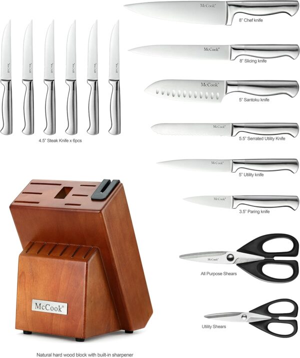 Limited time deal-47% McCook® Knife Sets, German Stainless Steel Kitchen Knife Block Set - Image 2