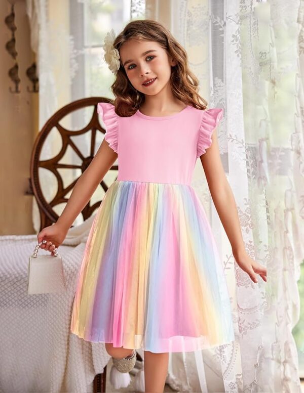 Limited time deal-42%Arshiner Toddler Tutu Dress Little Girls Fluffy Summer Dresses Casual - Image 4