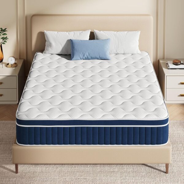 Limited time deal-53%Rolanstar Full Size Mattress, 12 Inch Foam Hybrid Mattress with Independent