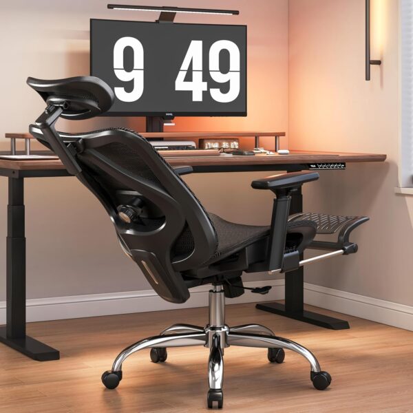 Limited time deal-55%Ergonomic Office Chair, Comfort Mesh with Adjustable Lumbar Support,