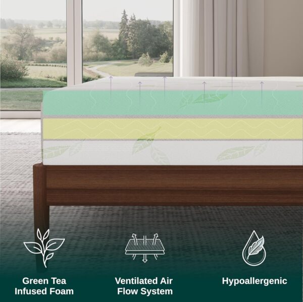 Limited time deal-41%NapQueen Queen Size Mattress, 6 Inch Anula Green Tea Infused - Image 3