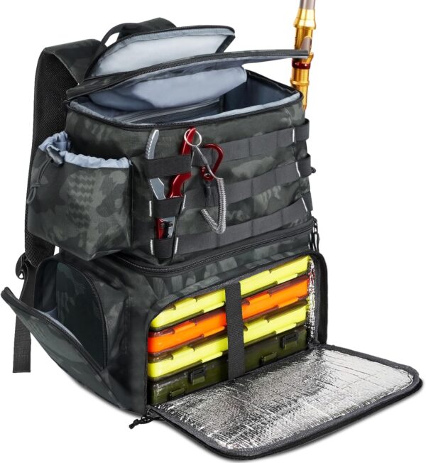 Limited time deal-42% MATEIN Fishing Backpack, Water Resistant Fishing Tackle Box Bag